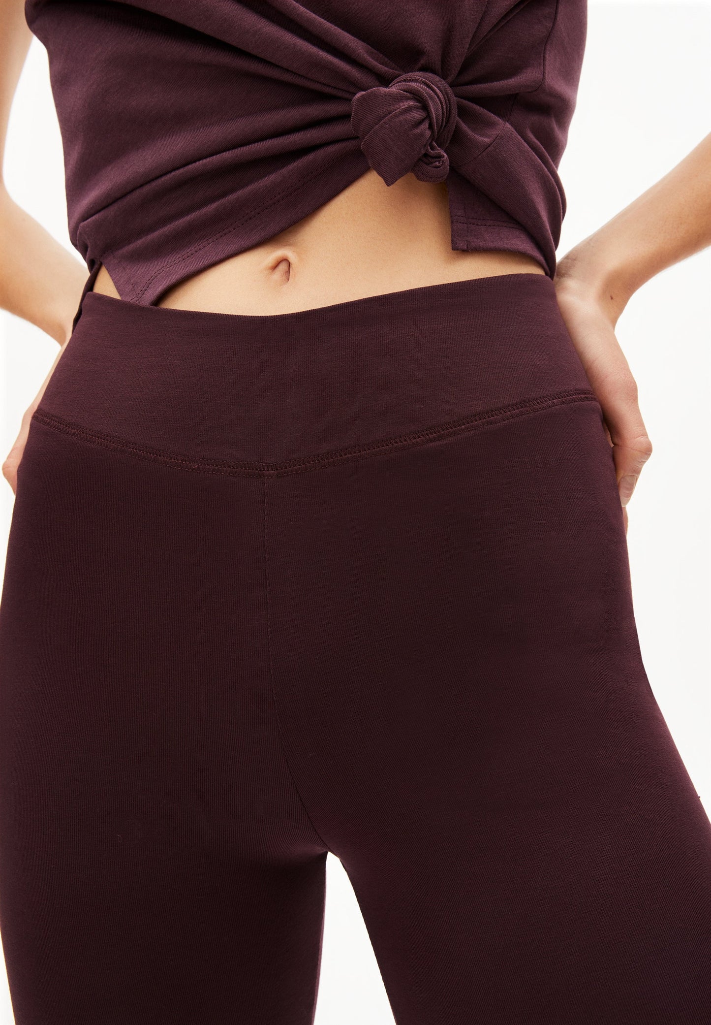 Legging prune en coton bio - faribaa fudge