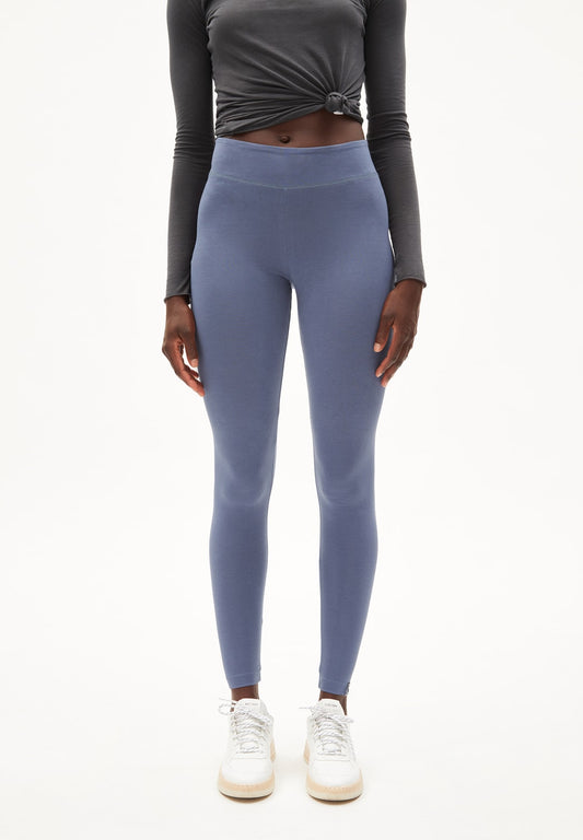 Legging bleu ciel en coton bio - Faribaa logo shadow blue