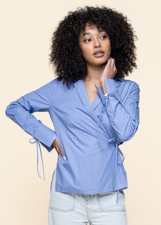 Blouse en coton bio | bleu "persian blue lenie blouse - blue"