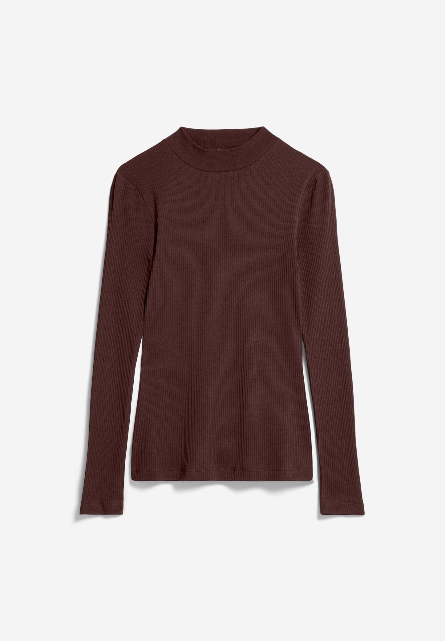 Sous-pull côtelé en coton bio | marron "fatimaa - dark swamp"