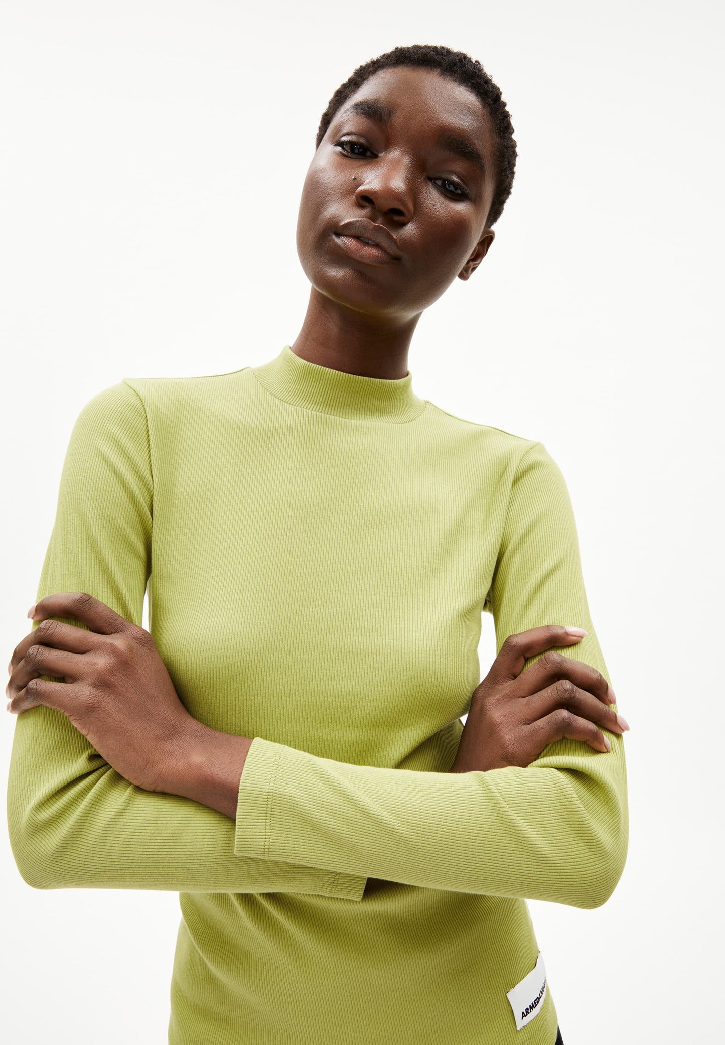 T-shirt manches longues en coton bio | vert "fatimaara - new moss"