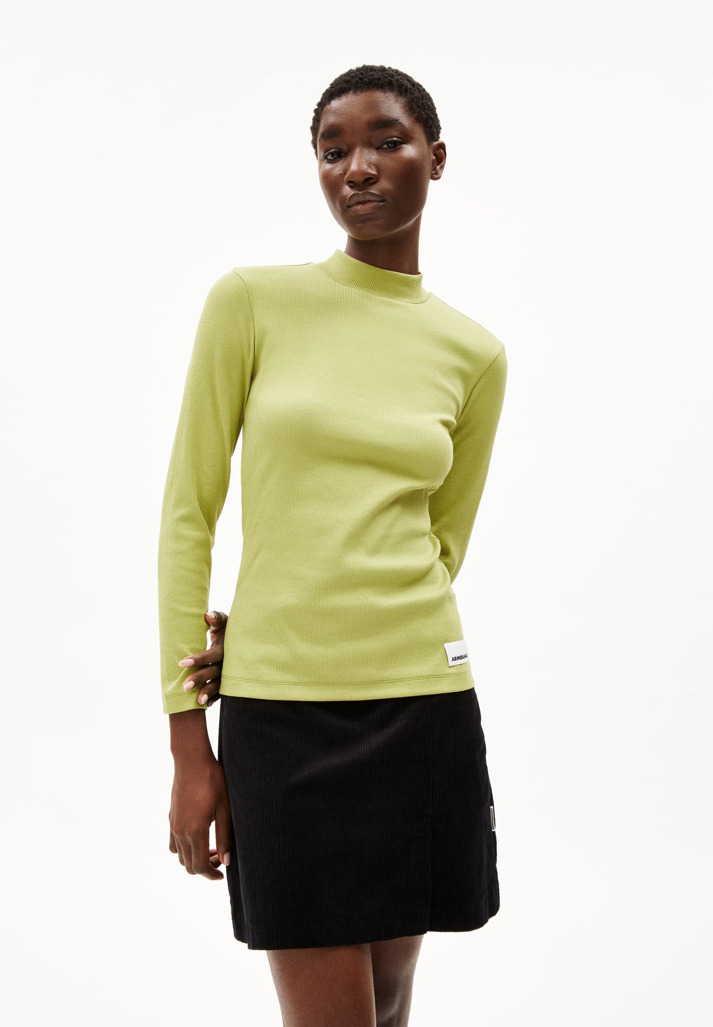 T-shirt manches longues en coton bio | vert "fatimaara - new moss"