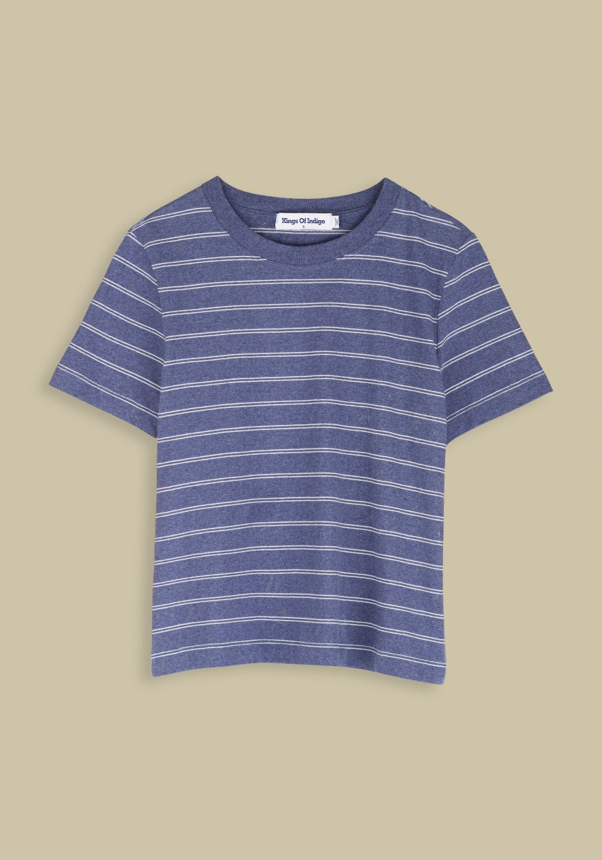 T-shirt rayé en coton bio et recyclé - prosperine - azulon stripe