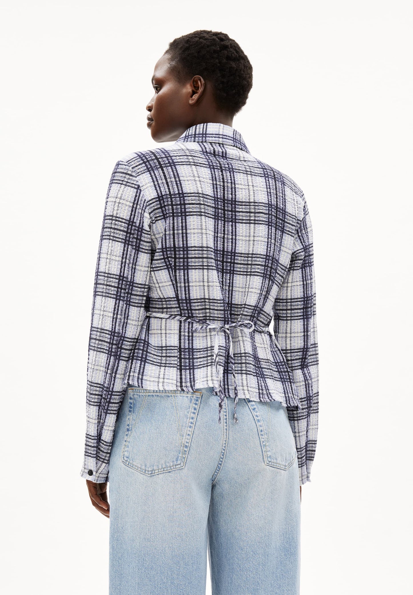 Chemise en coton bio | bleu "fjaania check - morning sky"