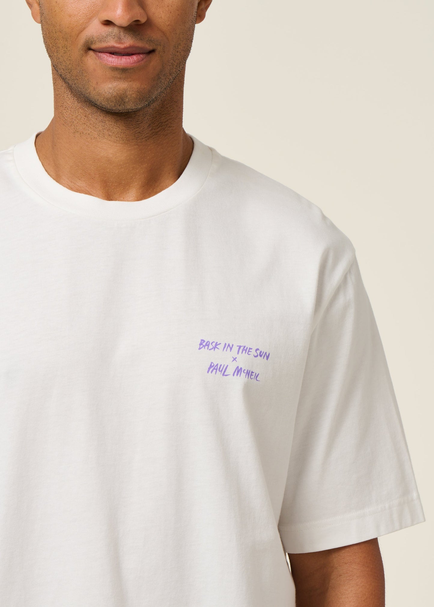 T-shirt en coton bio | blanc et violet "purple holiday tee - purple"