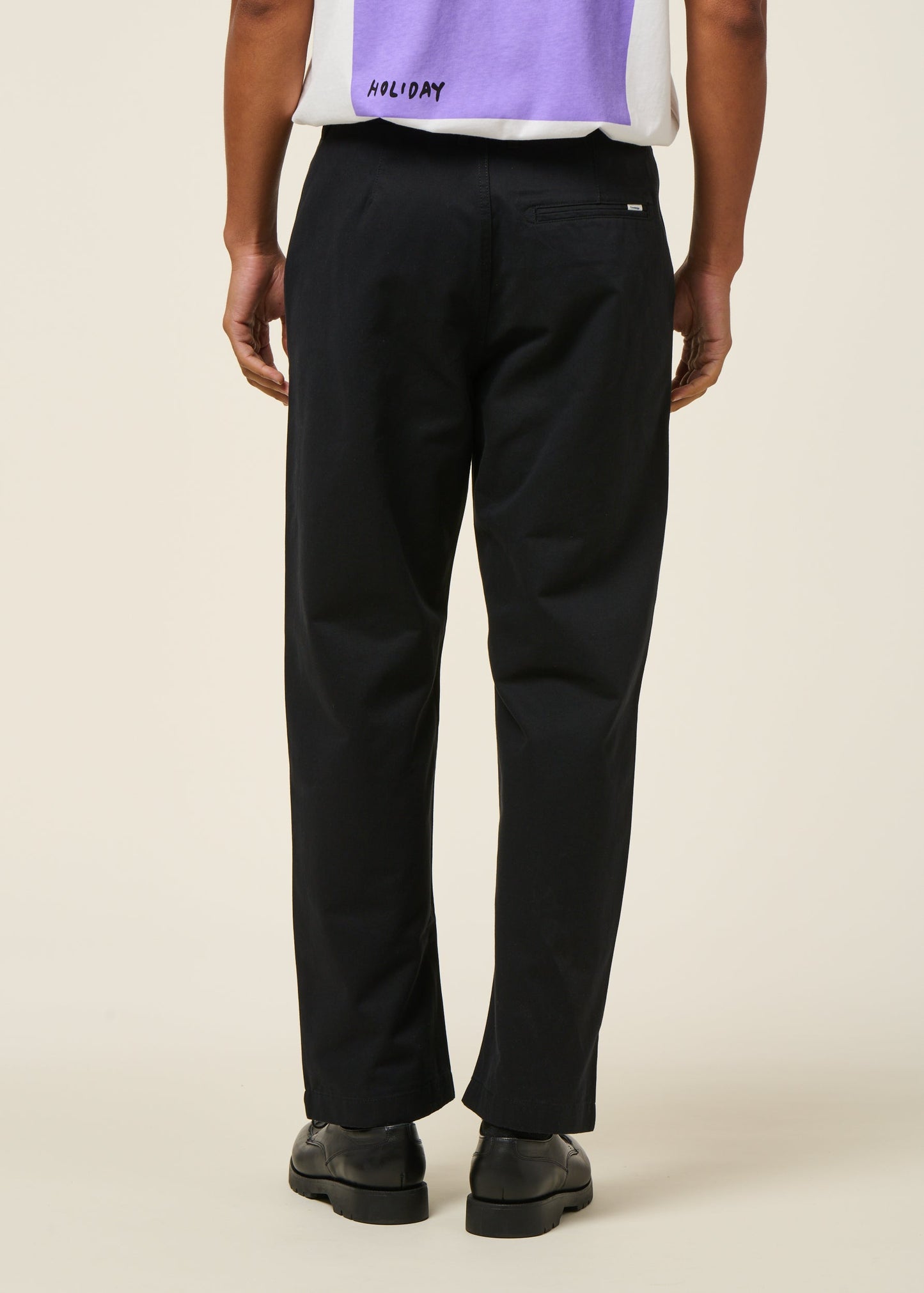 Chino droit en coton bio | noir "flint twill chino - black jet"