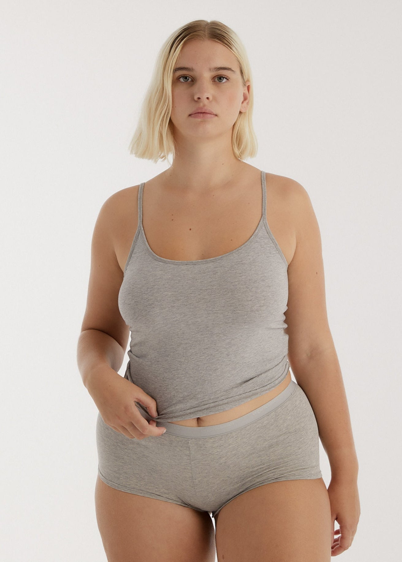 Shorty en coton biologique | gris "core shorty - grey melange"