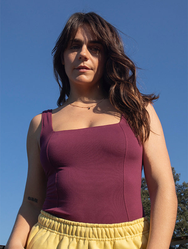 Body en coton bio | Bordeaux "emma red burgundy"