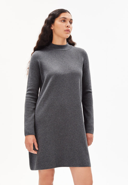 Robe pull grise en coton bio - FRIADAA mid grey melange