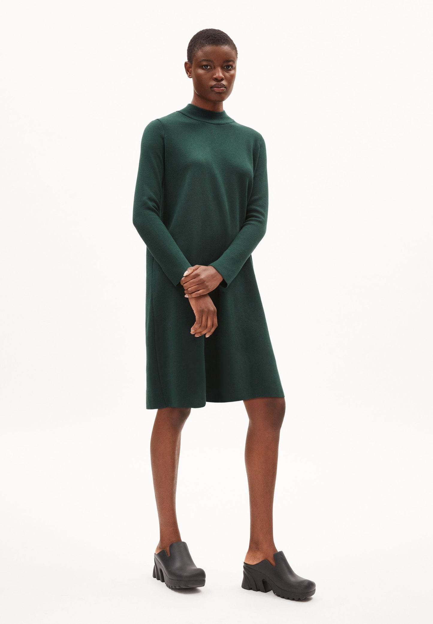 Robe pull en coton bio | Vert foncé "friadaa teal stone"