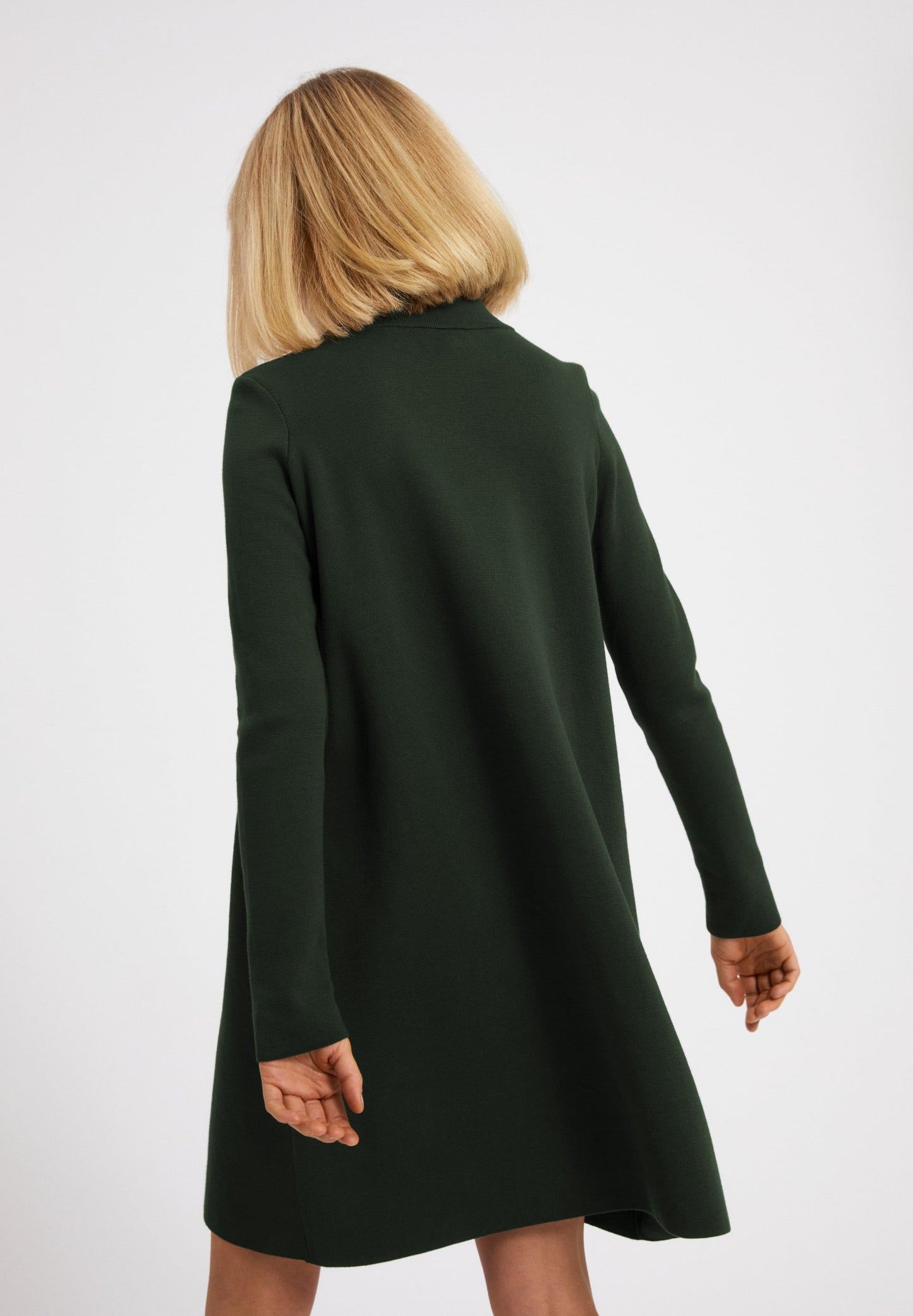 Robe pull à col cheminée vert bouteille en coton bio - Friadaa vintage green