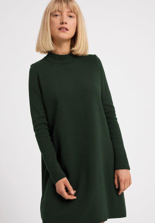 Robe pull à col cheminée vert bouteille en coton bio - Friadaa vintage green