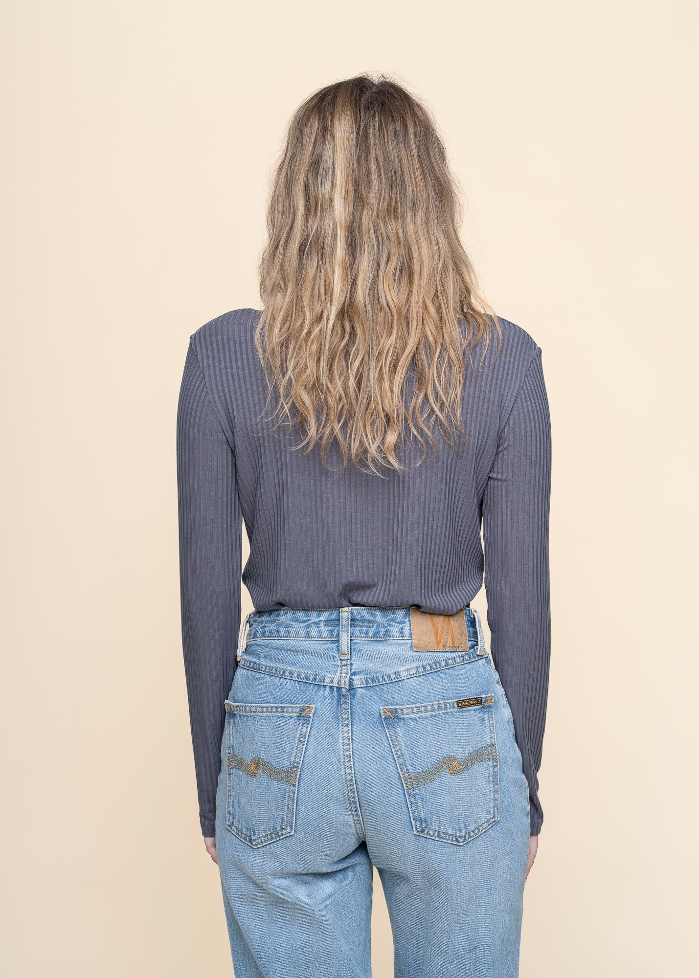 Top manches longues en tencel | gris "fria - turbulence"