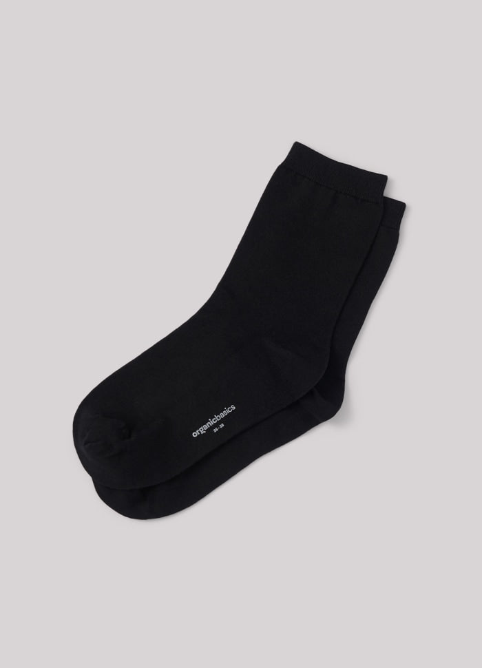 Pack 2 paires de chaussettes hautes en coton bio | noir "black"