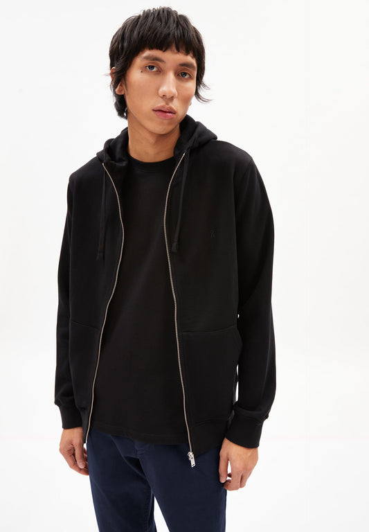 Veste zippée noire en coton bio - Gaaston comfort black