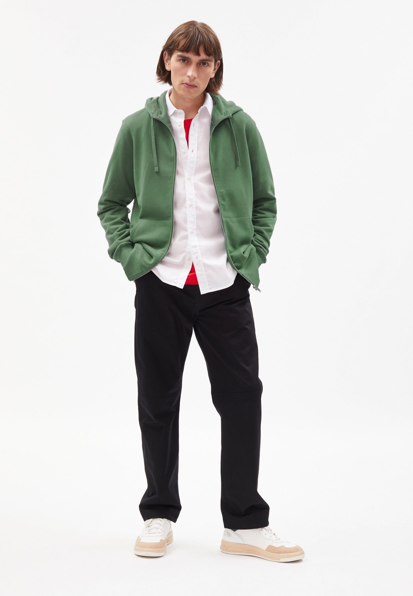 Veste zippée verte en coton bio - Gaaston comfort myrtales