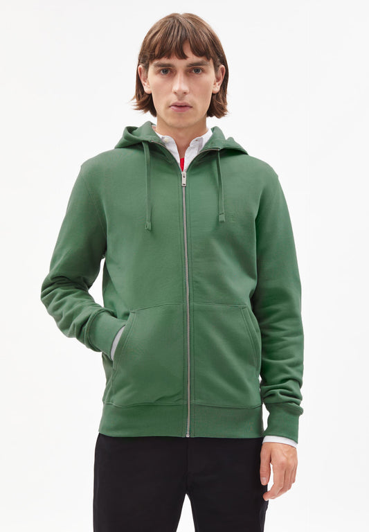 Veste zippée verte en coton bio - Gaaston comfort myrtales