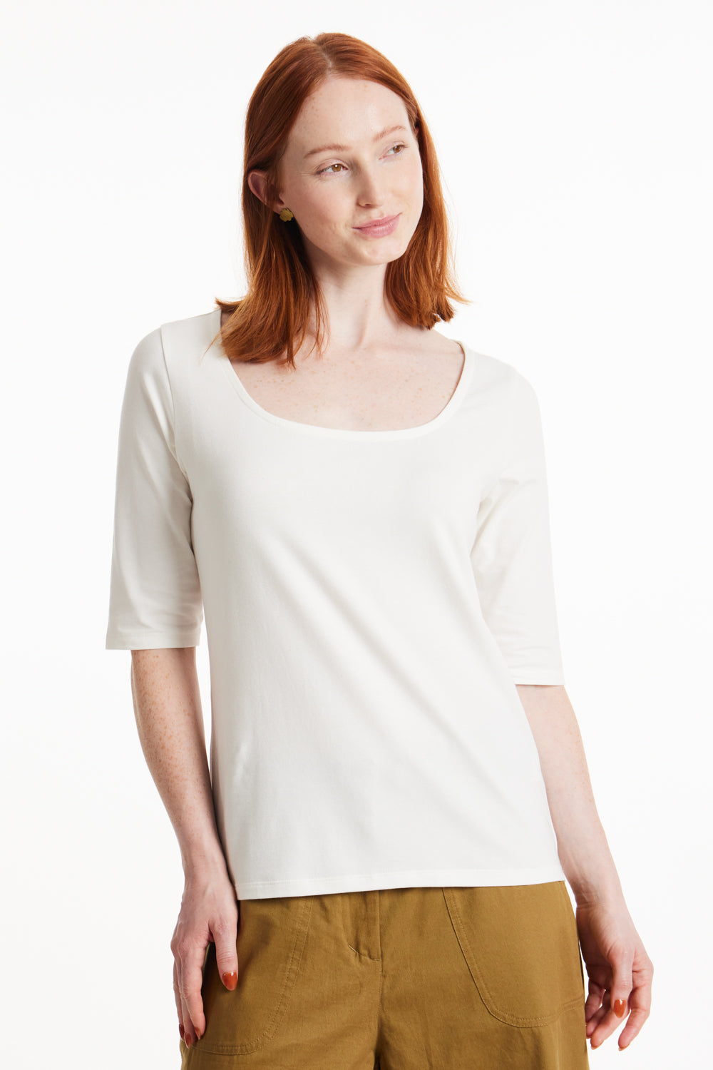 T-shirt blanc en coton bio - gabrielle top eco white