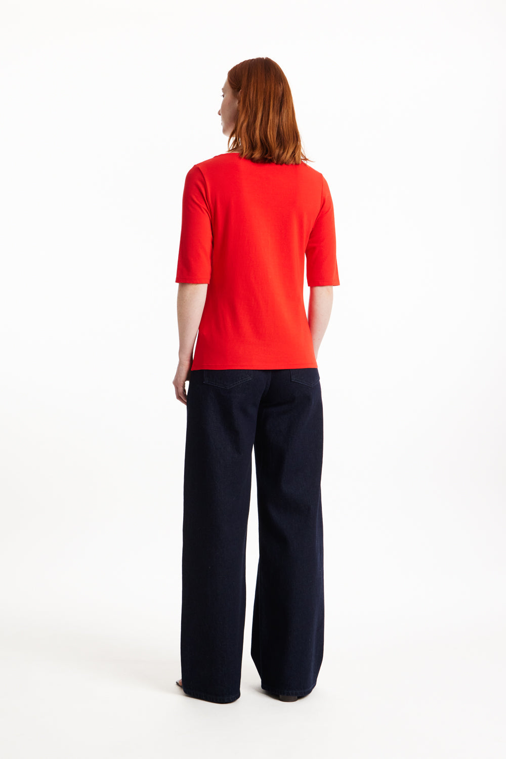 T-shirt rouge en coton bio - gabrielle top red