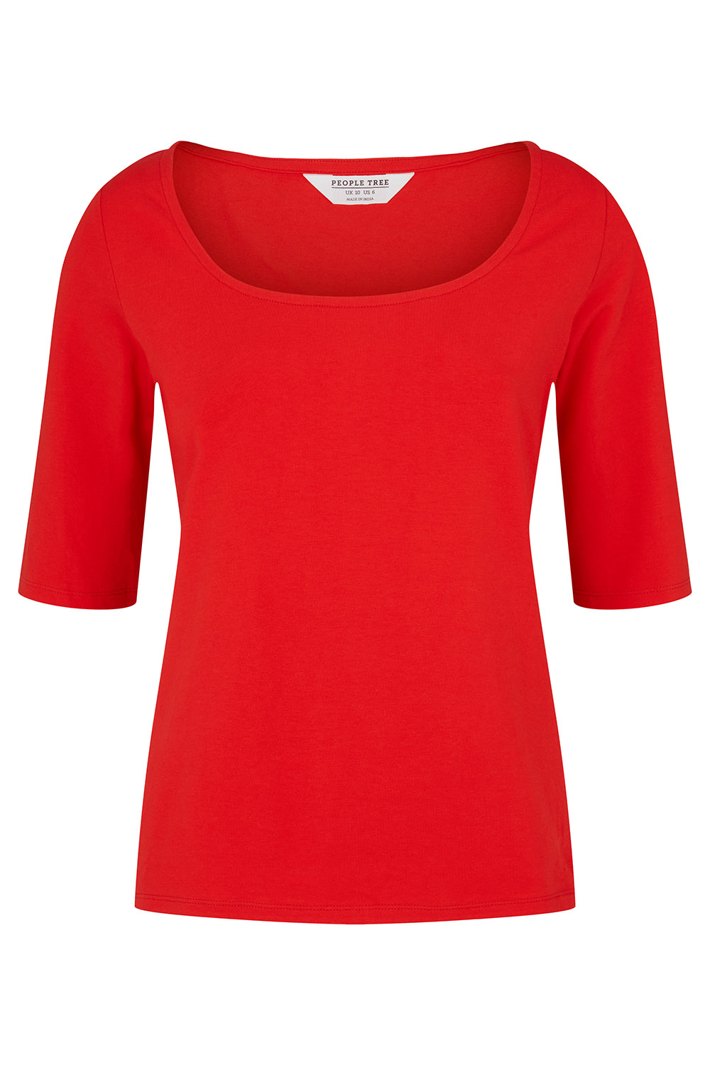 T-shirt rouge en coton bio - gabrielle top red