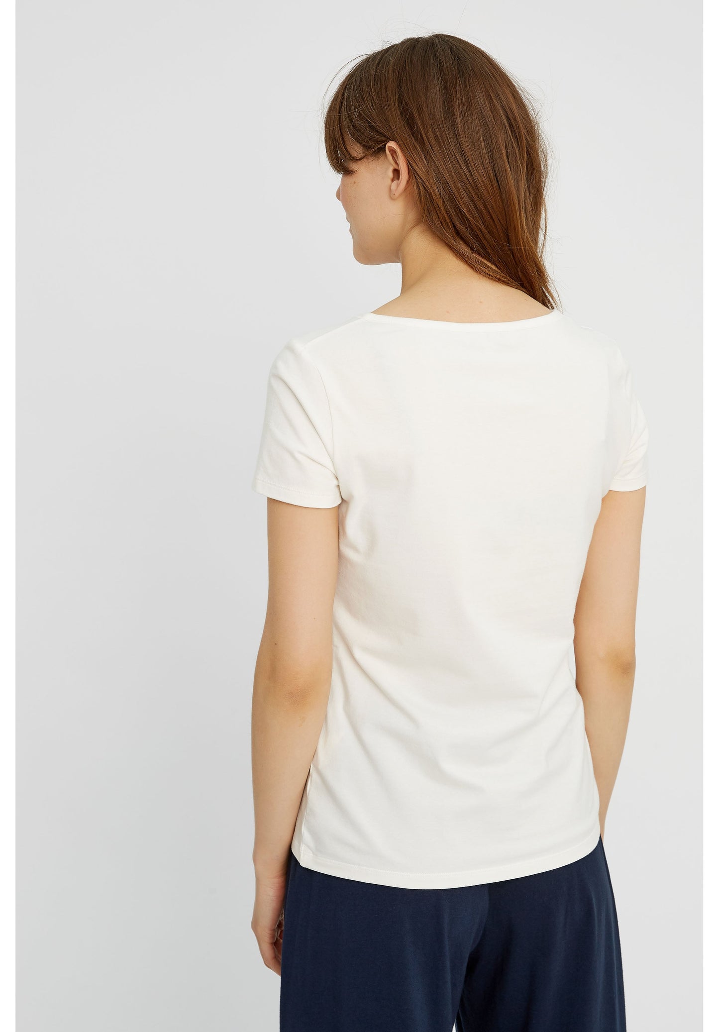 T-shirt col rond blanc en coton bio - Gaia