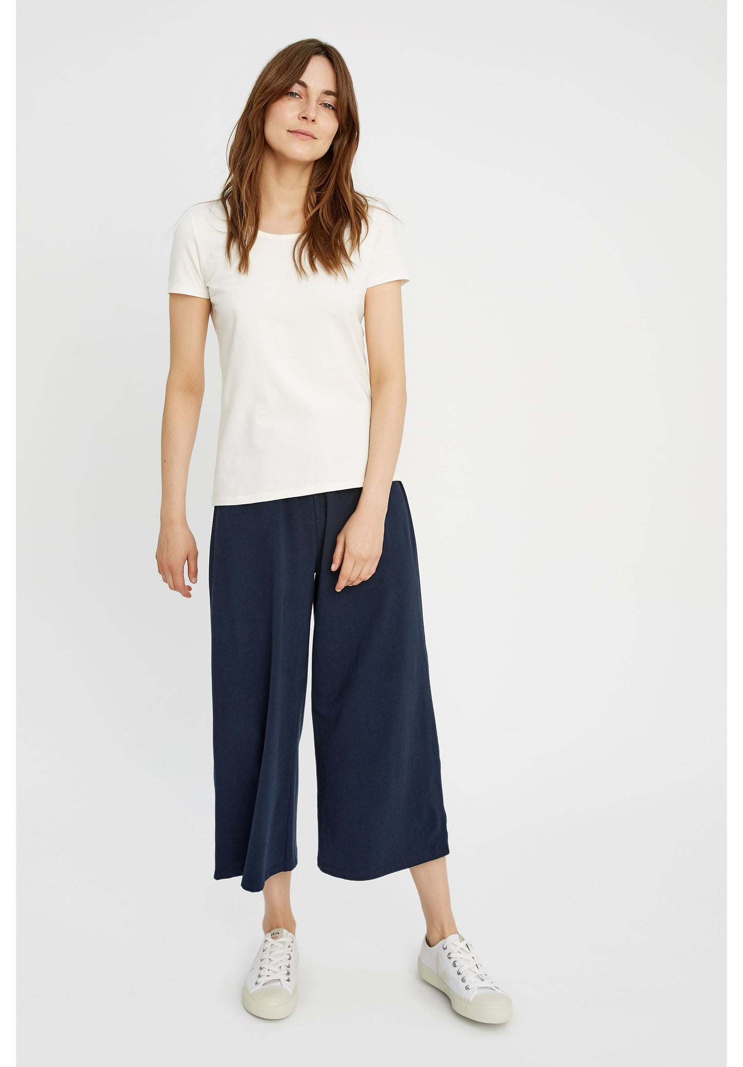 T-shirt col rond blanc en coton bio - Gaia