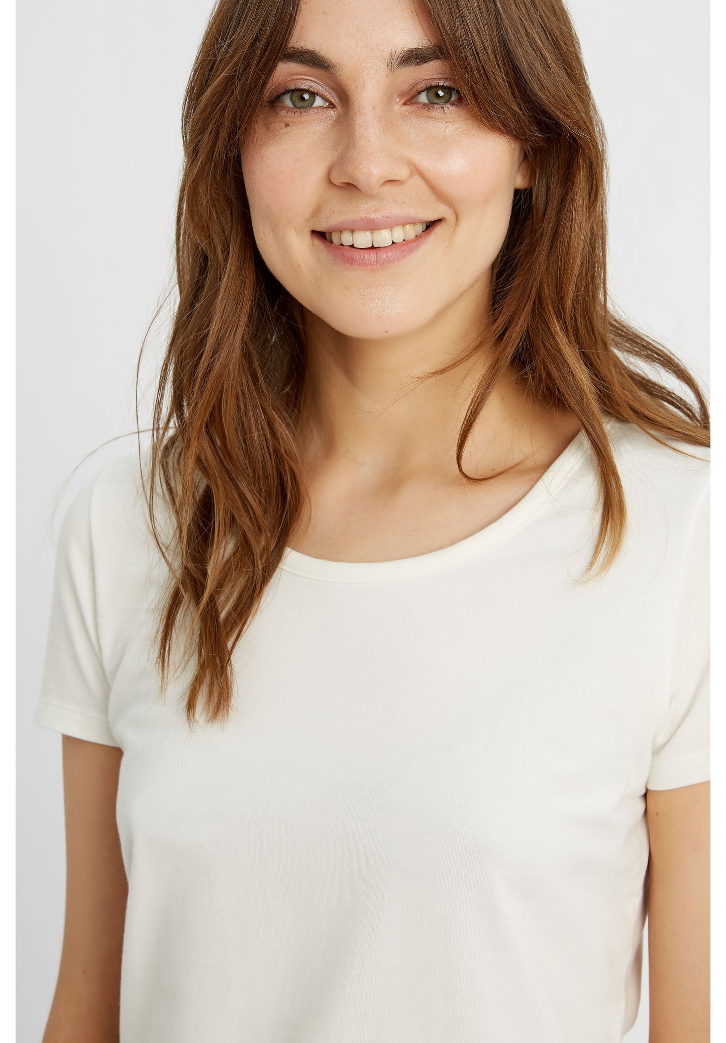 T-shirt col rond blanc en coton bio - Gaia