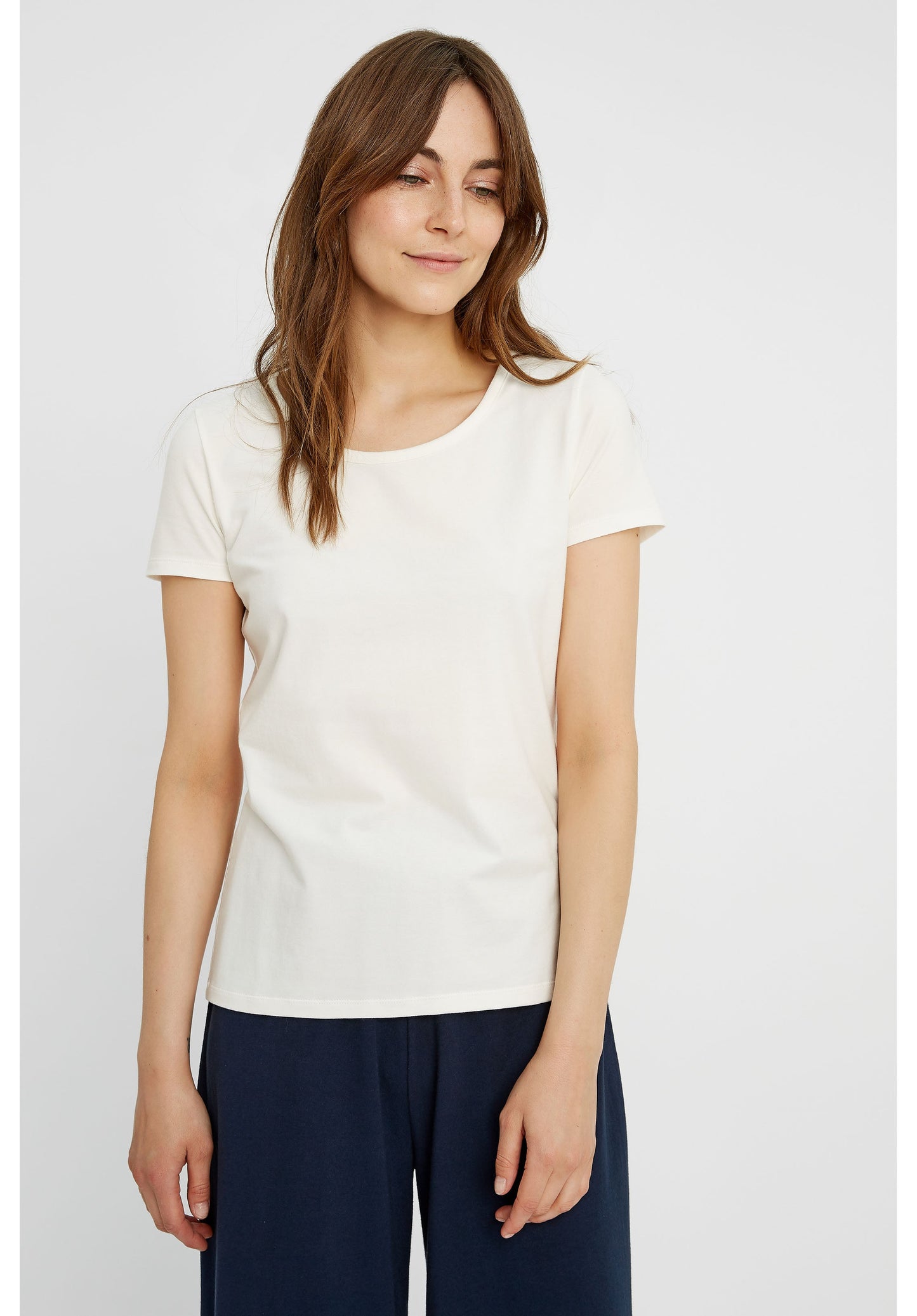 T-shirt col rond blanc en coton bio - Gaia