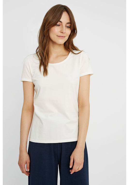 T-shirt col rond blanc en coton bio - Gaia