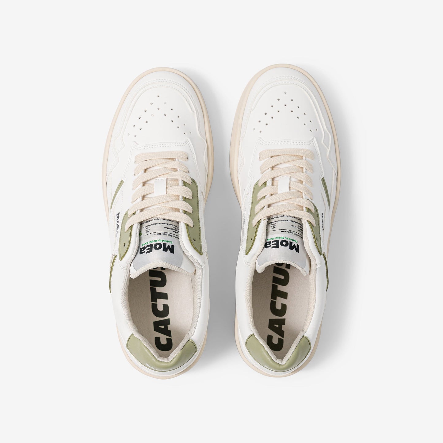 Baskets vegan en matière végétale | vert "gen1 cactus white & aloe white light green"