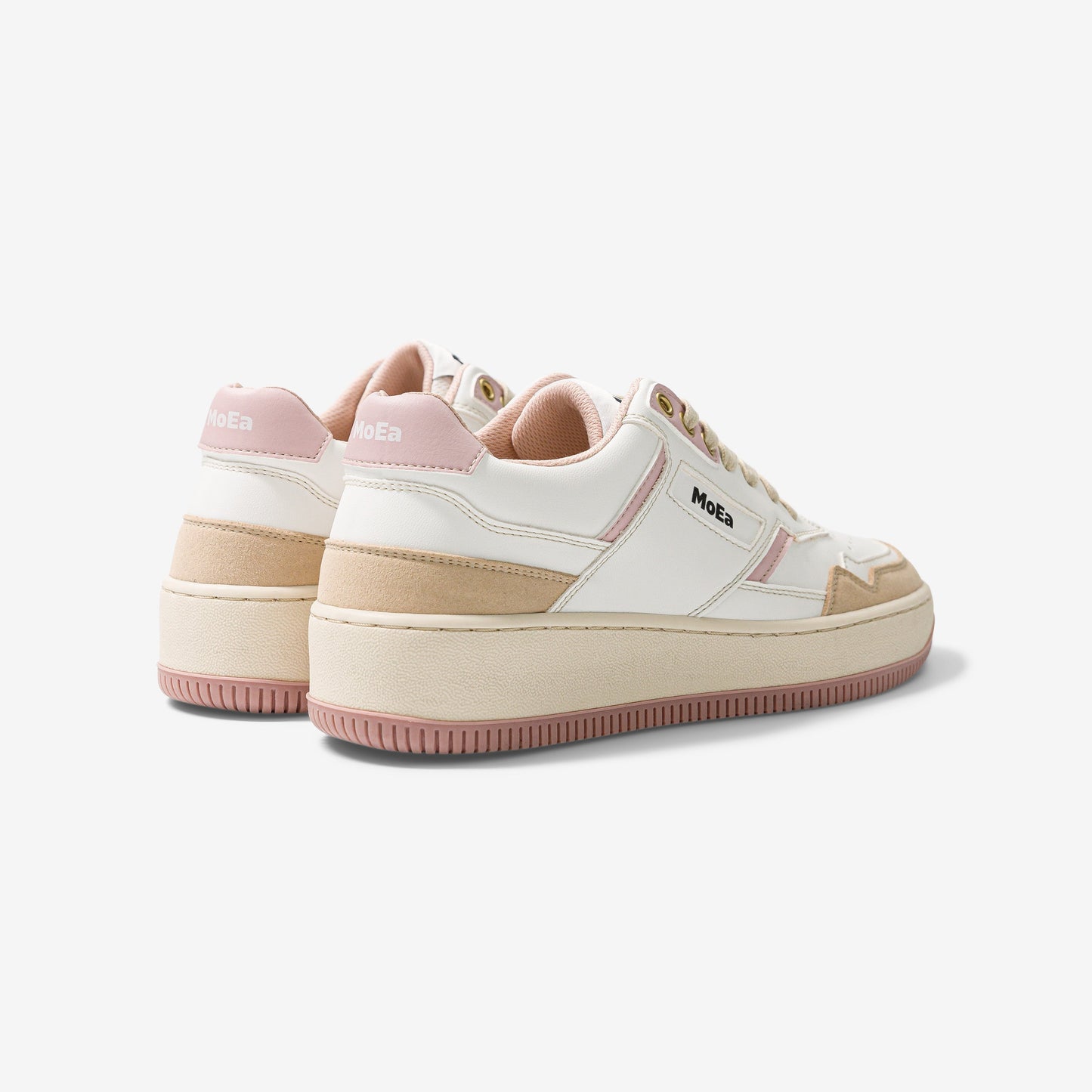 Baskets vegan en matière végétale | rose "gen1 corn white & pink suede"