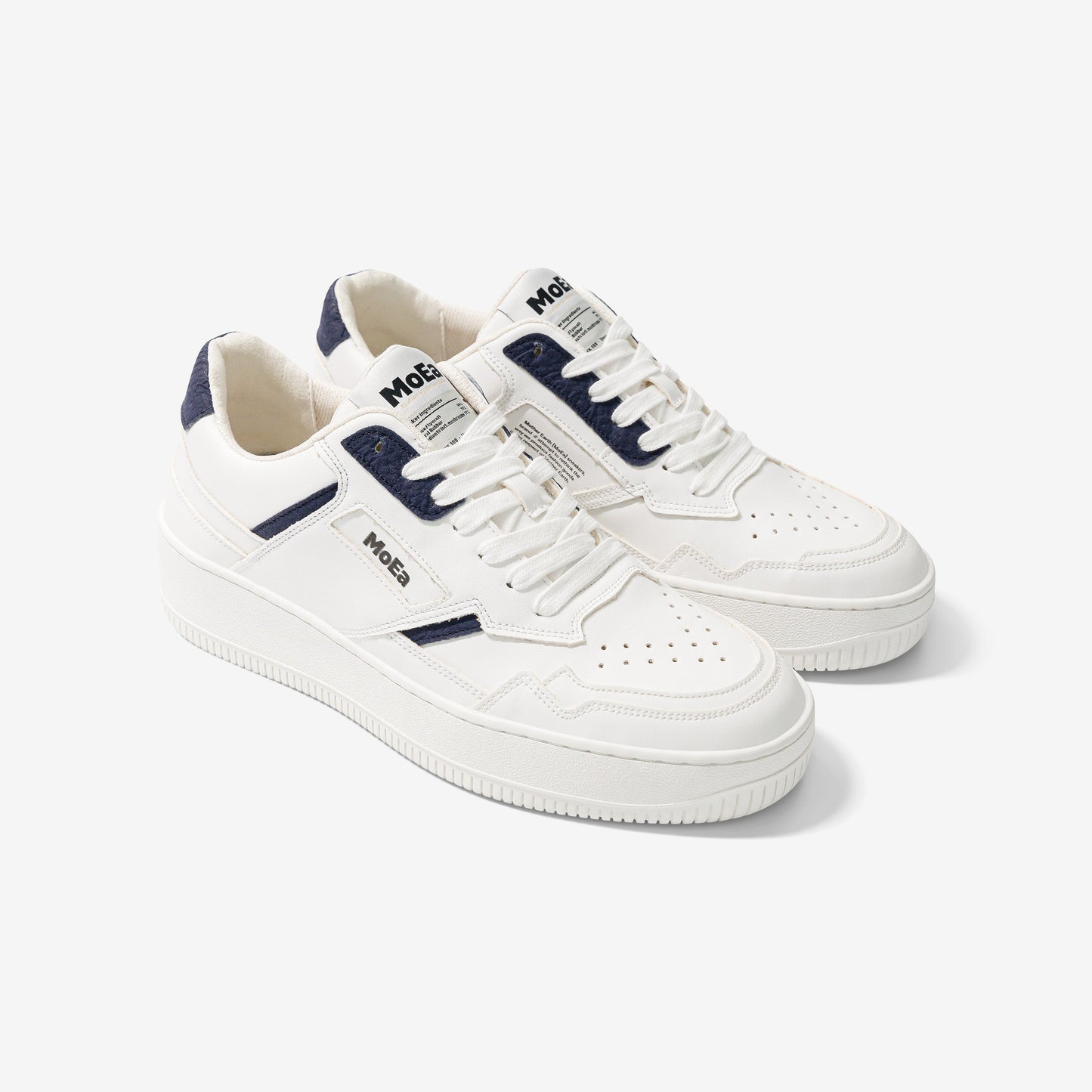 Baskets vegan en matière végétale | bleu "gen 1 mushroom white & navy"