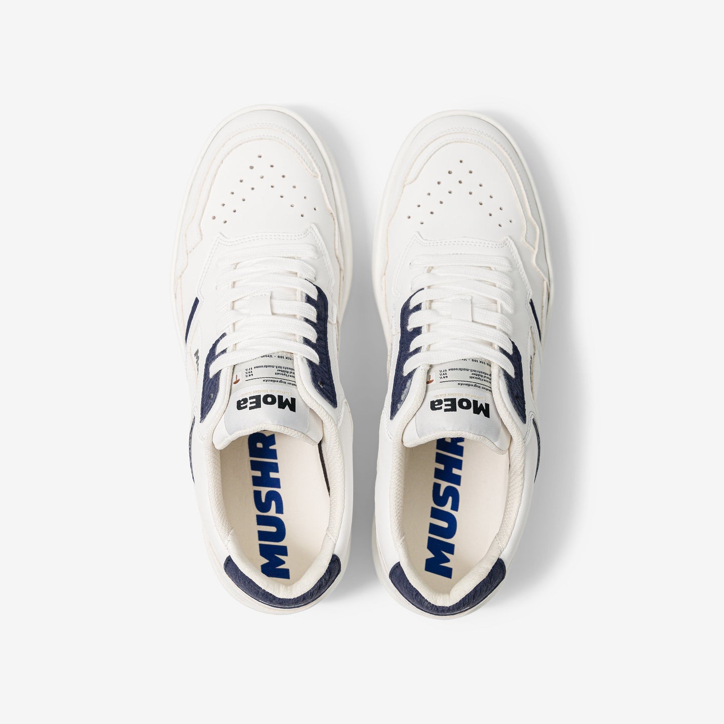 Baskets vegan en matière végétale | bleu "gen 1 mushroom white & navy"
