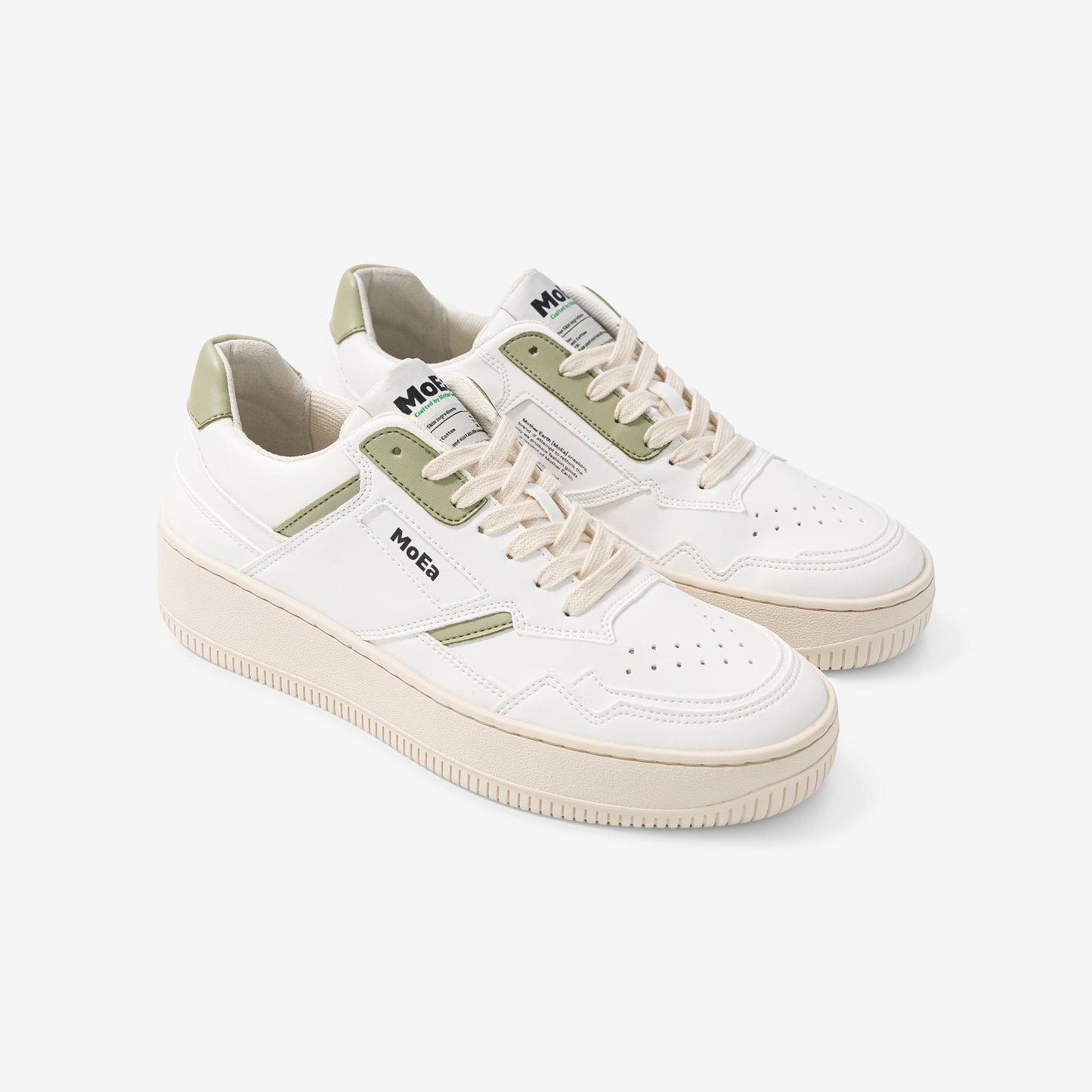 Baskets vegan en matière végétale | vert "gen1 cactus white & aloe white light green"