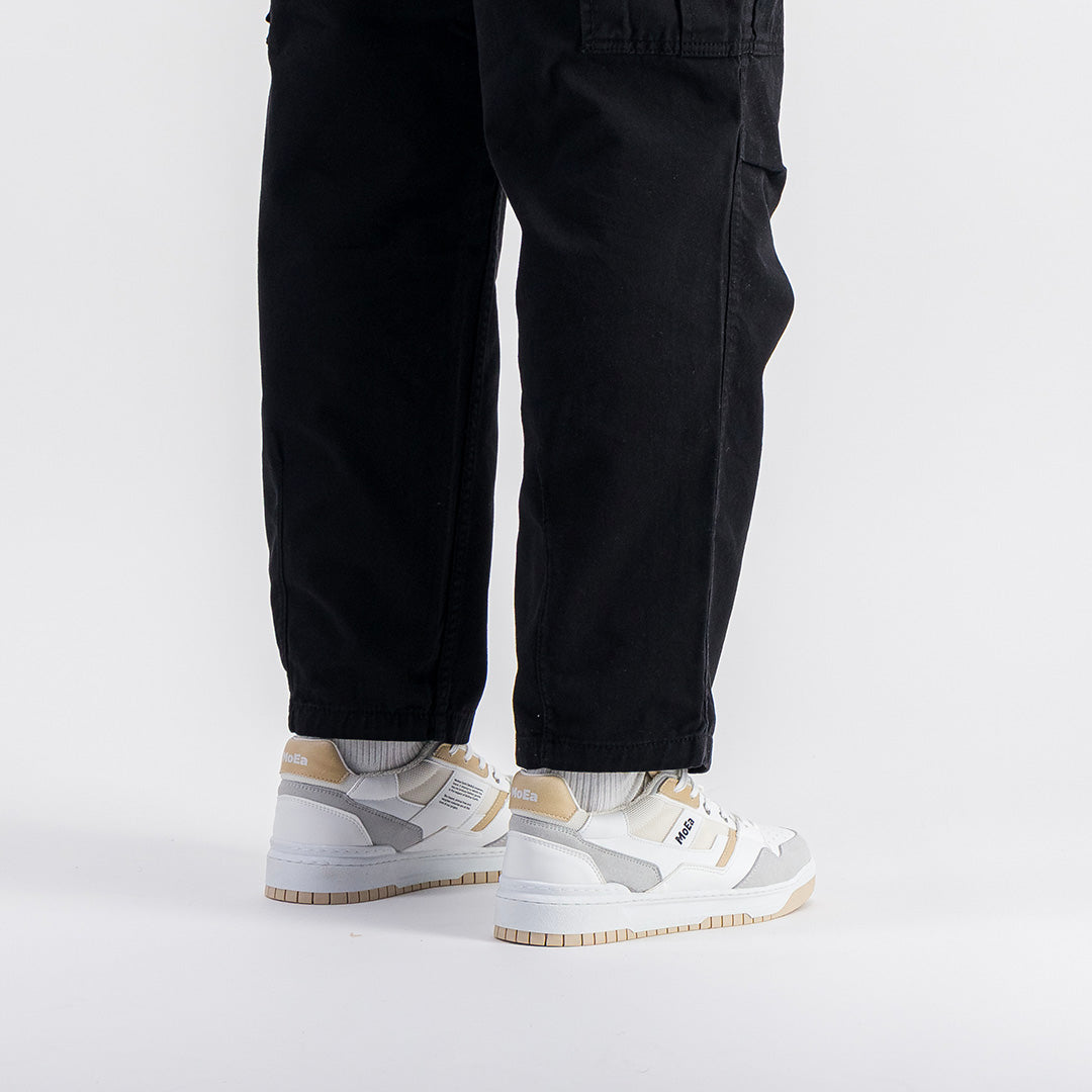 Baskets vegan en matière végétale | beige "gen2 corn white & beige"