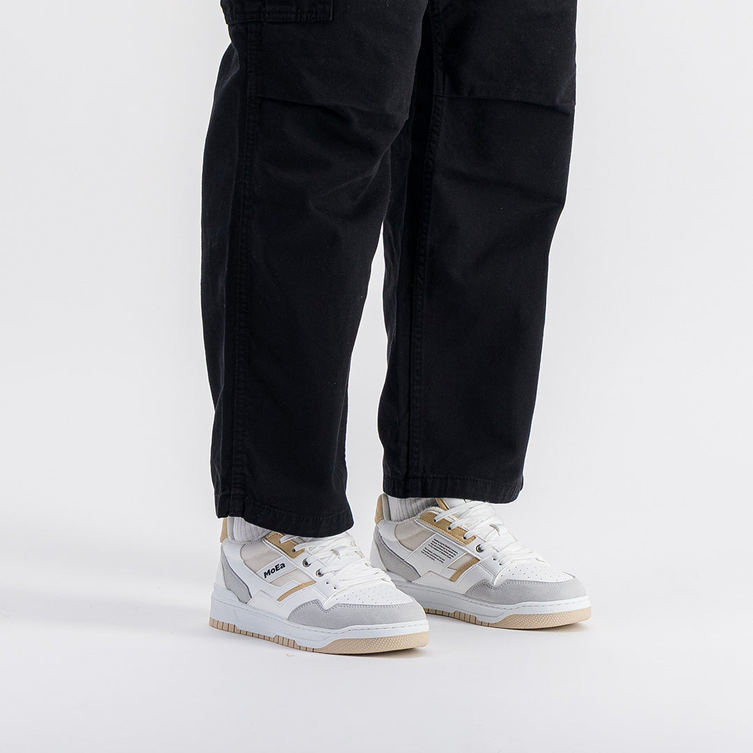 Baskets vegan en matière végétale | beige "gen2 corn white & beige"