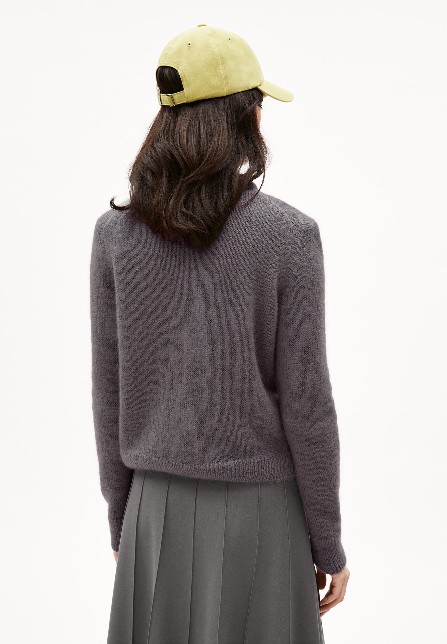 Gilet en laine et mohair recyclé | gris "gilaah mohair - iron cast"