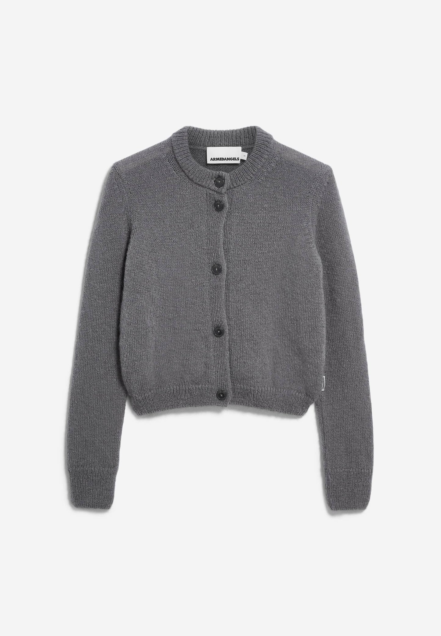 Gilet en laine et mohair recyclé | gris "gilaah mohair - iron cast"