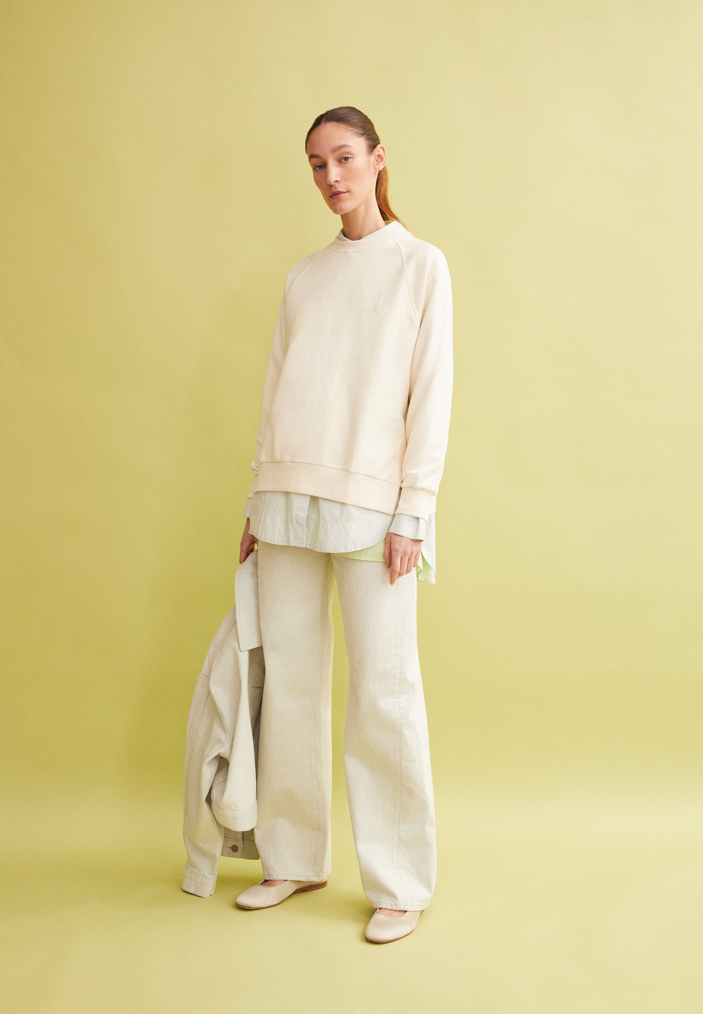 Sweat ample en coton bio | écru "giovannaa undyed"