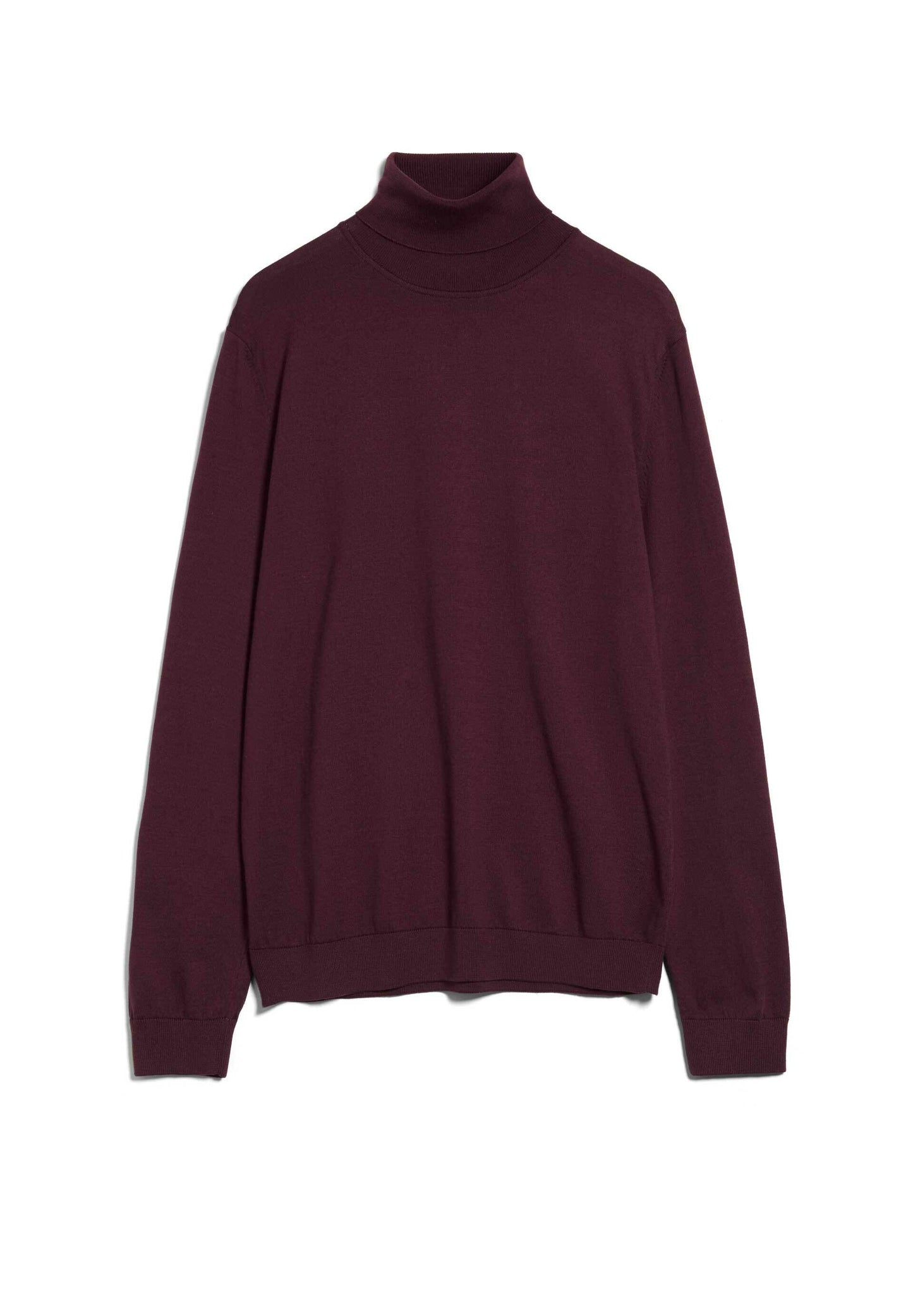 Pull col roulé bordeaux en coton bio - glaan dark aubergine