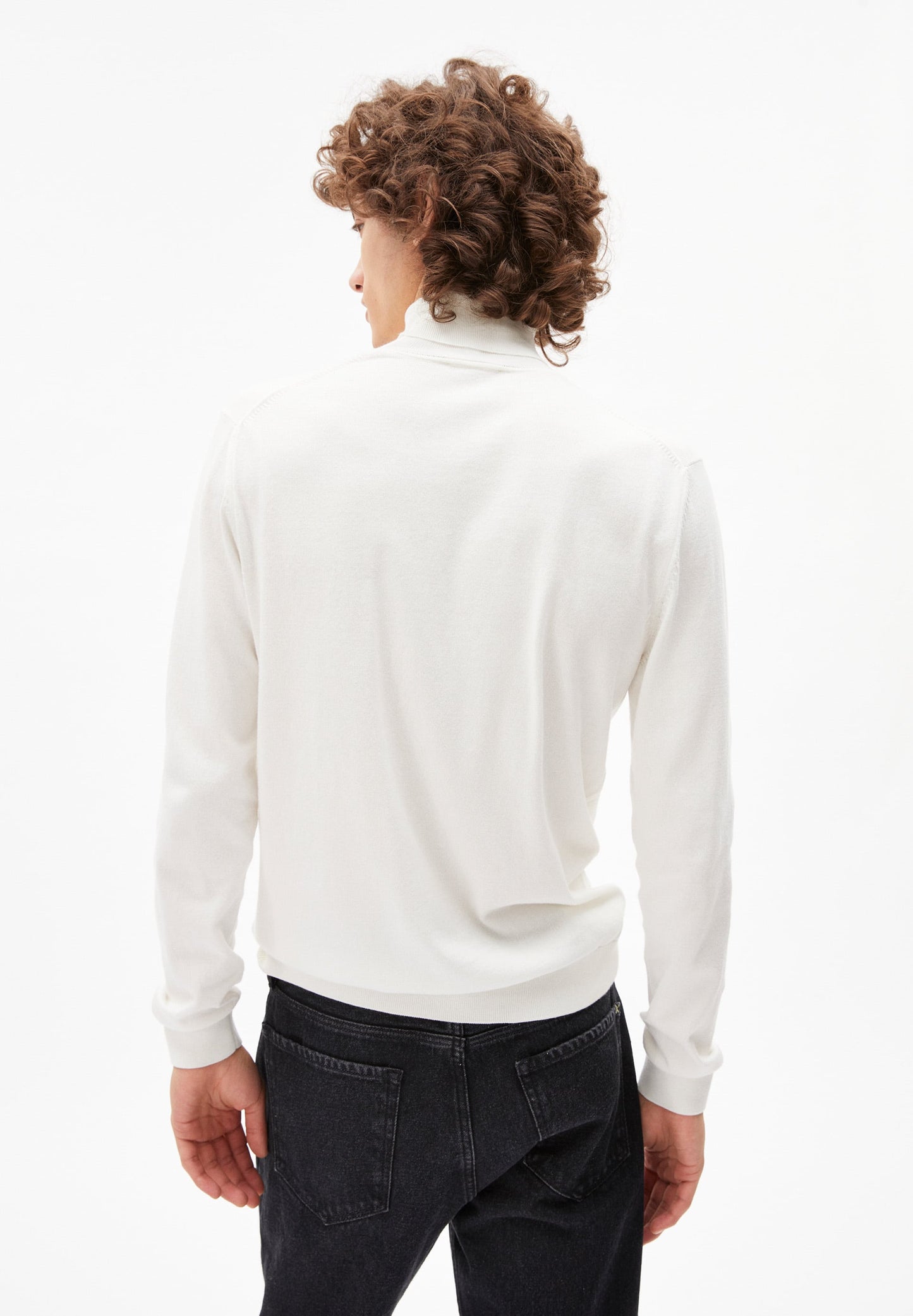 Pull col roulé blanc en coton bio - glaan snow white