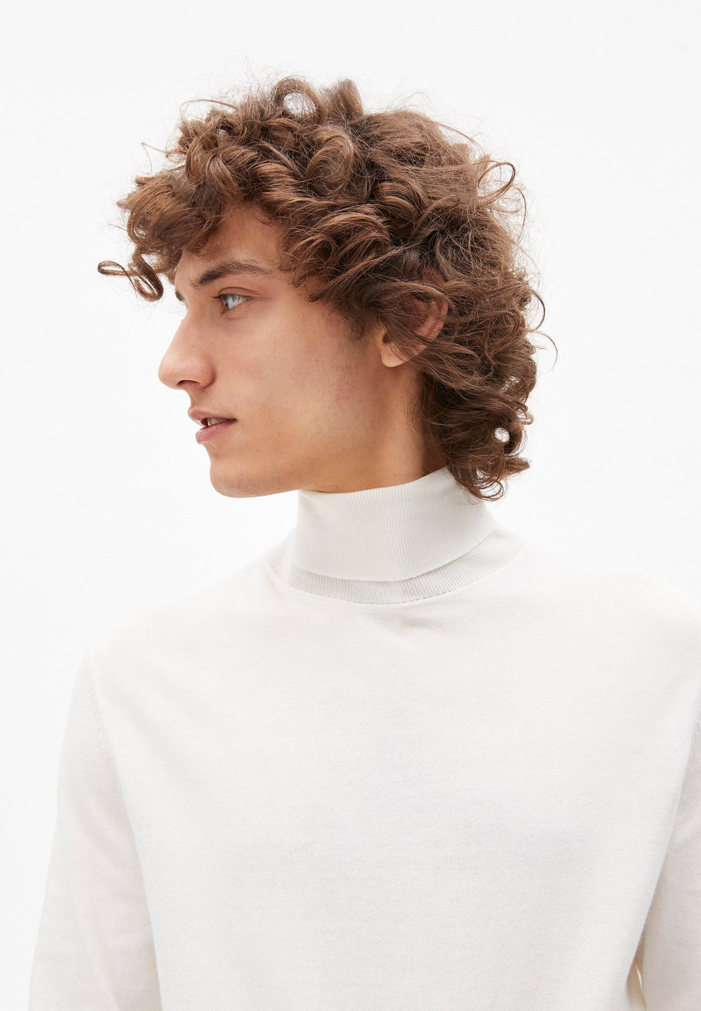 Pull col roulé blanc en coton bio - glaan snow white