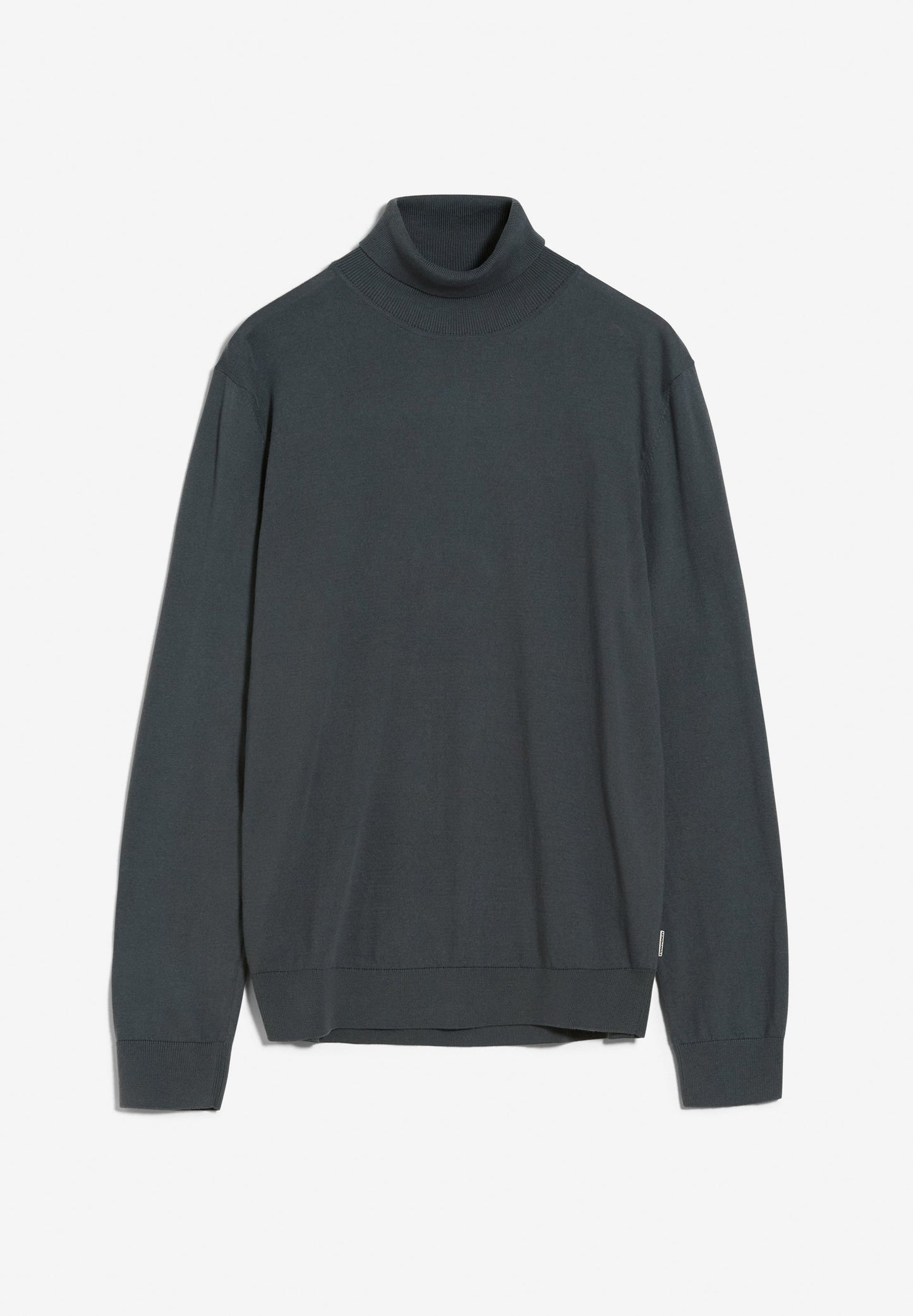 Pull col roulé gris foncé en coton bio - glaan solid graphite