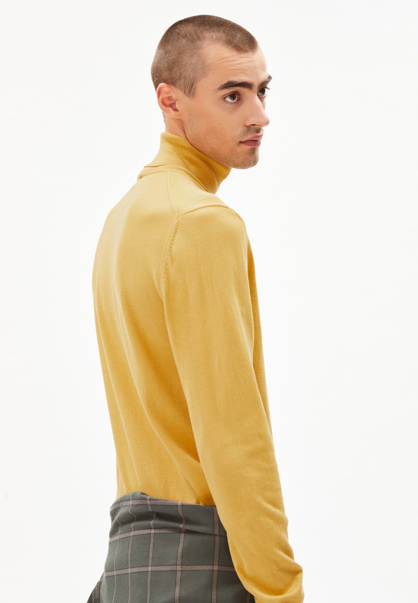 Col roulé jaune en coton bio - GLAAN winter light