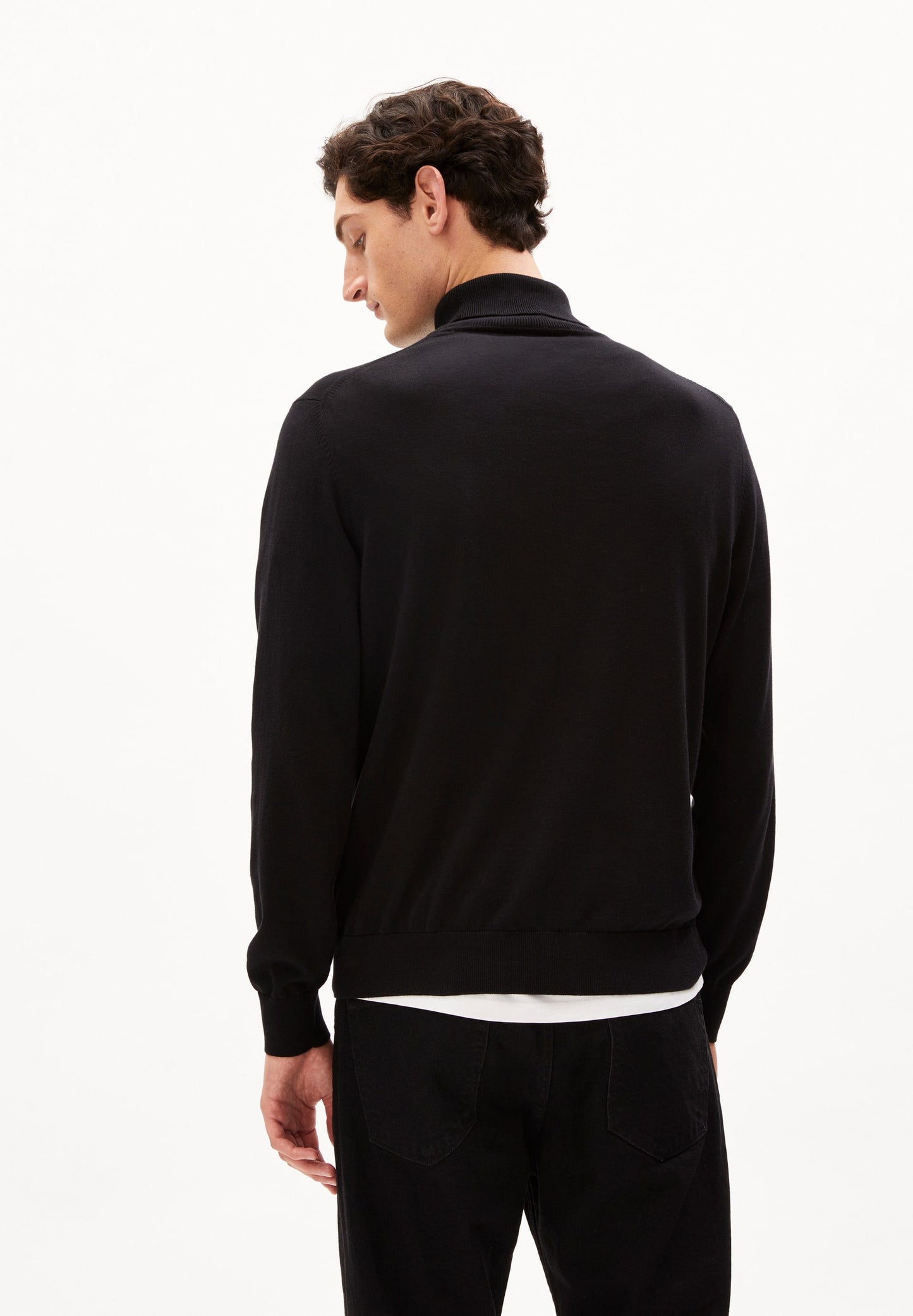 Pull col roulé en coton bio | Noir "glaan black"