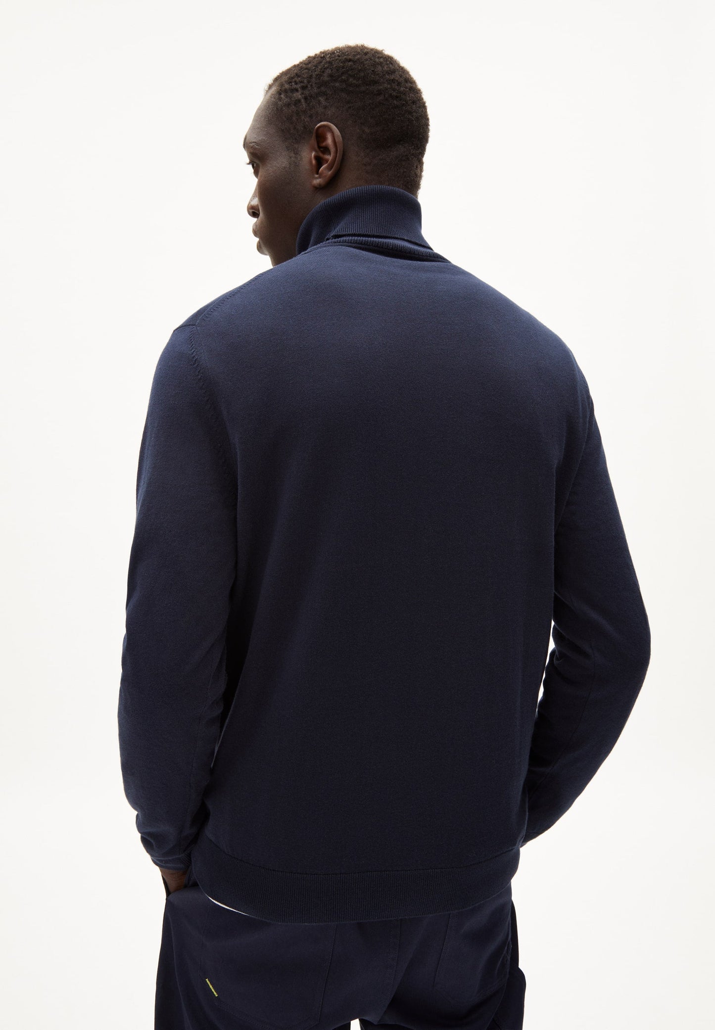 Pull col roulé en coton bio | Marine "glaan night sky"