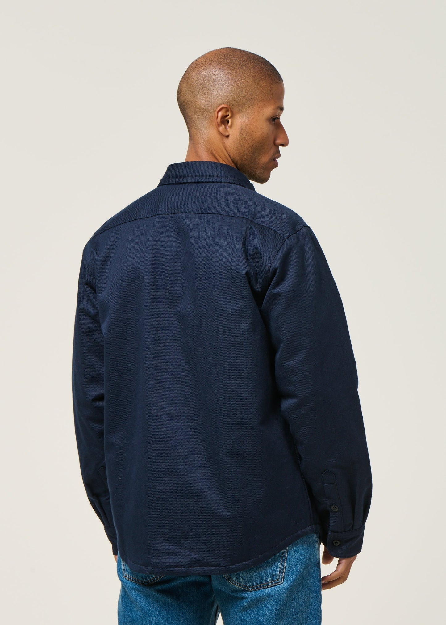 Veste en coton bio | marine "glenn padded shirt navy"