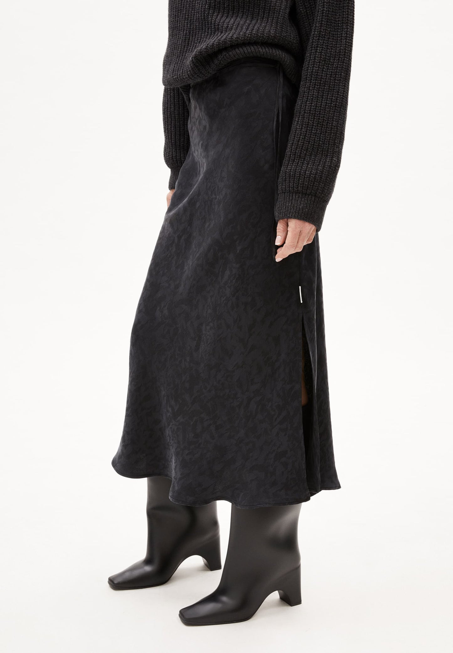 Jupe en tencel | noir texturé "graatia jacq"