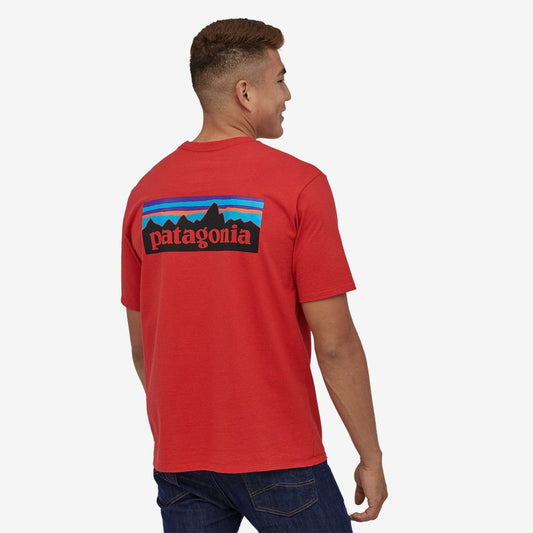 T-shirt imprimé rouge en recyclé - P6 responsibili-tee