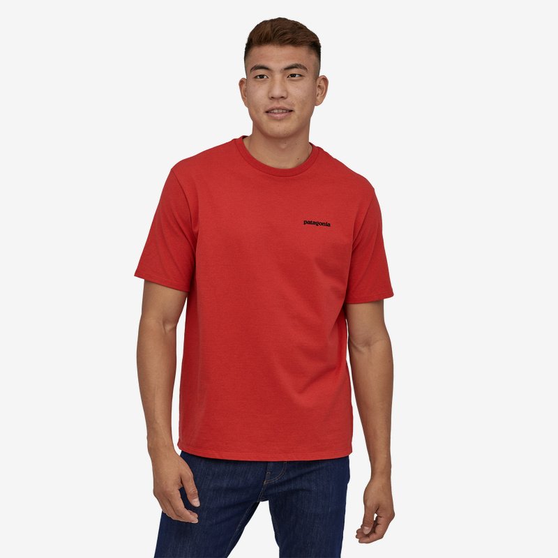 T-shirt imprimé rouge en recyclé - P6 responsibili-tee